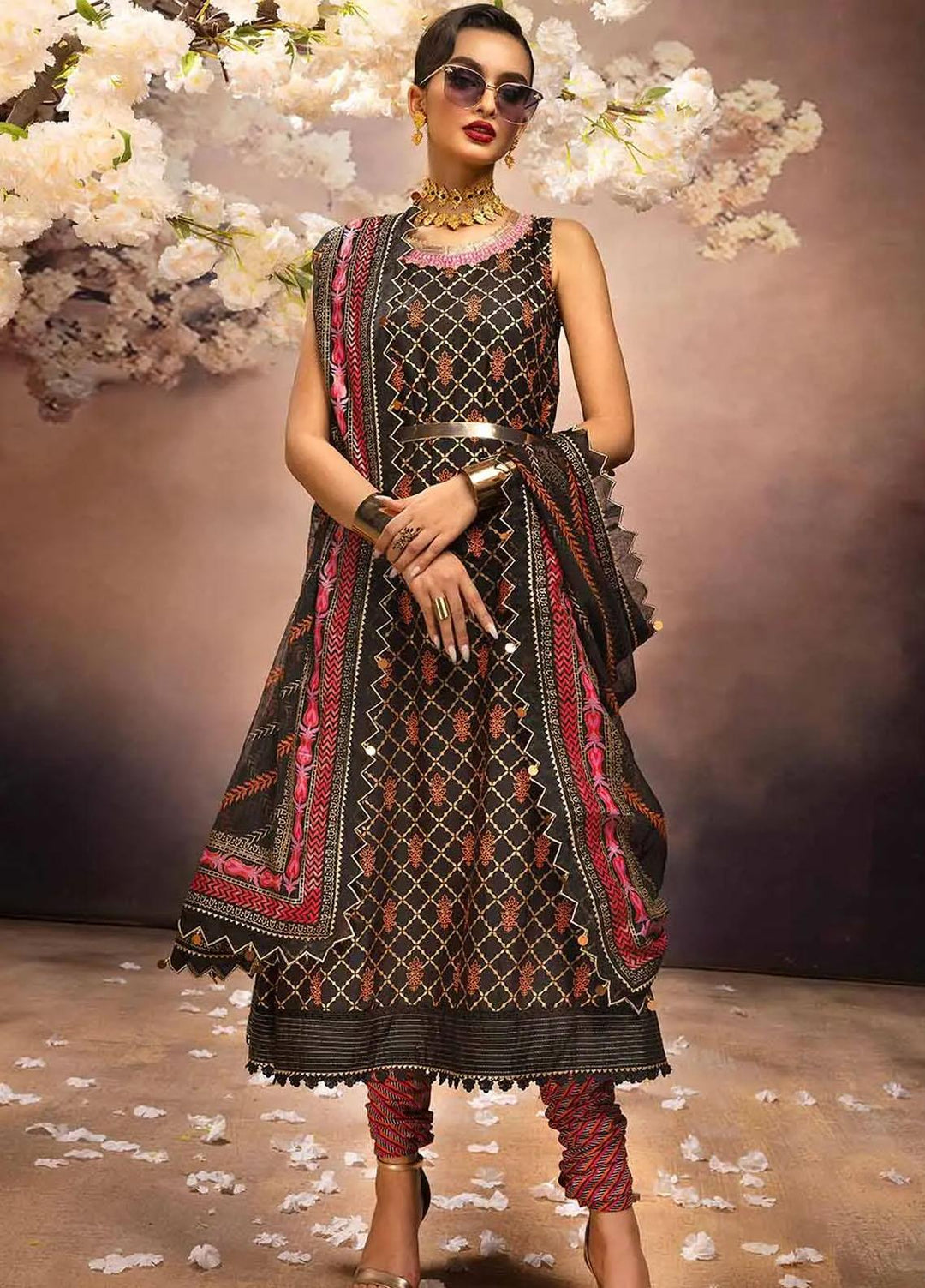 Maharani Muse By Gul Ahmed Embroidered Lawn Suits Unstitched 3 Piece GA23MM CN-32027 - Festive Collection