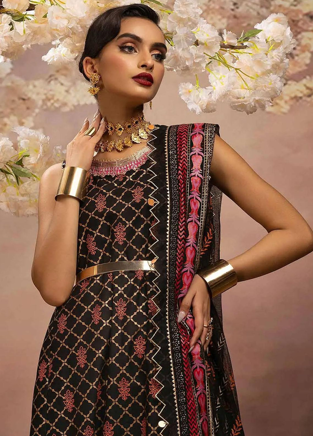 Maharani Muse By Gul Ahmed Embroidered Lawn Suits Unstitched 3 Piece GA23MM CN-32027 - Festive Collection