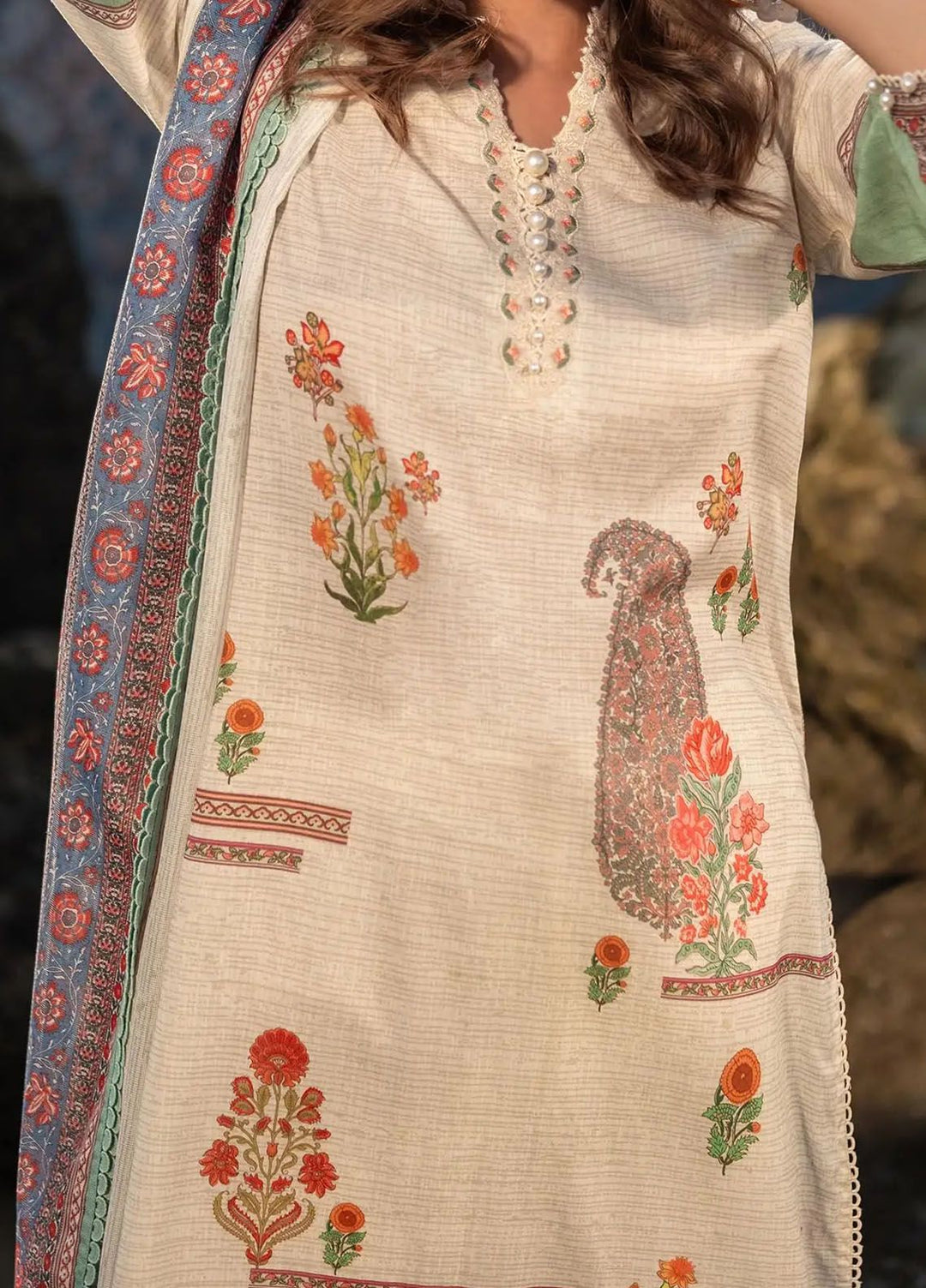 Mahay by Sana Safinaz Embroidered Lawn Suits Unstitched 2 Piece SS24MH 22A - Spring Summer Collection
