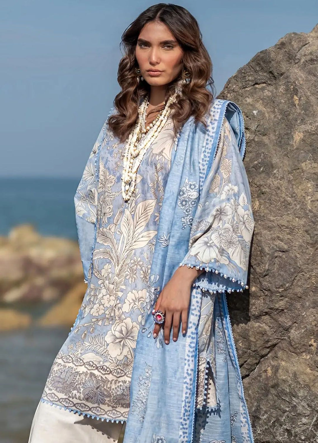 Mahay by Sana Safinaz Embroidered Lawn Suits Unstitched 2 Piece SS24MH 9A - Spring Summer Collection