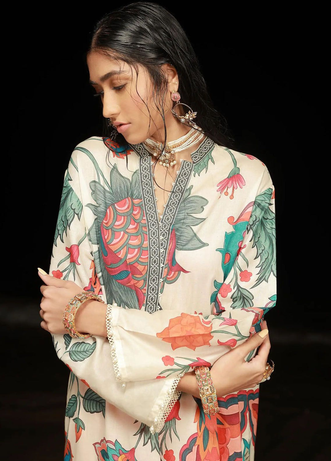 Mahay by Sana Safinaz Printed Lawn Suits Unstitched 2 Piece SS24MH 11B - Spring Summer Collection