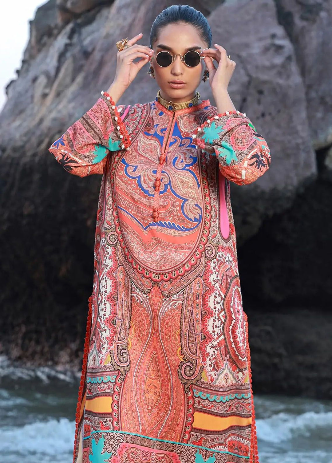 Mahay by Sana Safinaz Printed Lawn Suits Unstitched 2 Piece SS24MH 12A - Spring Summer Collection