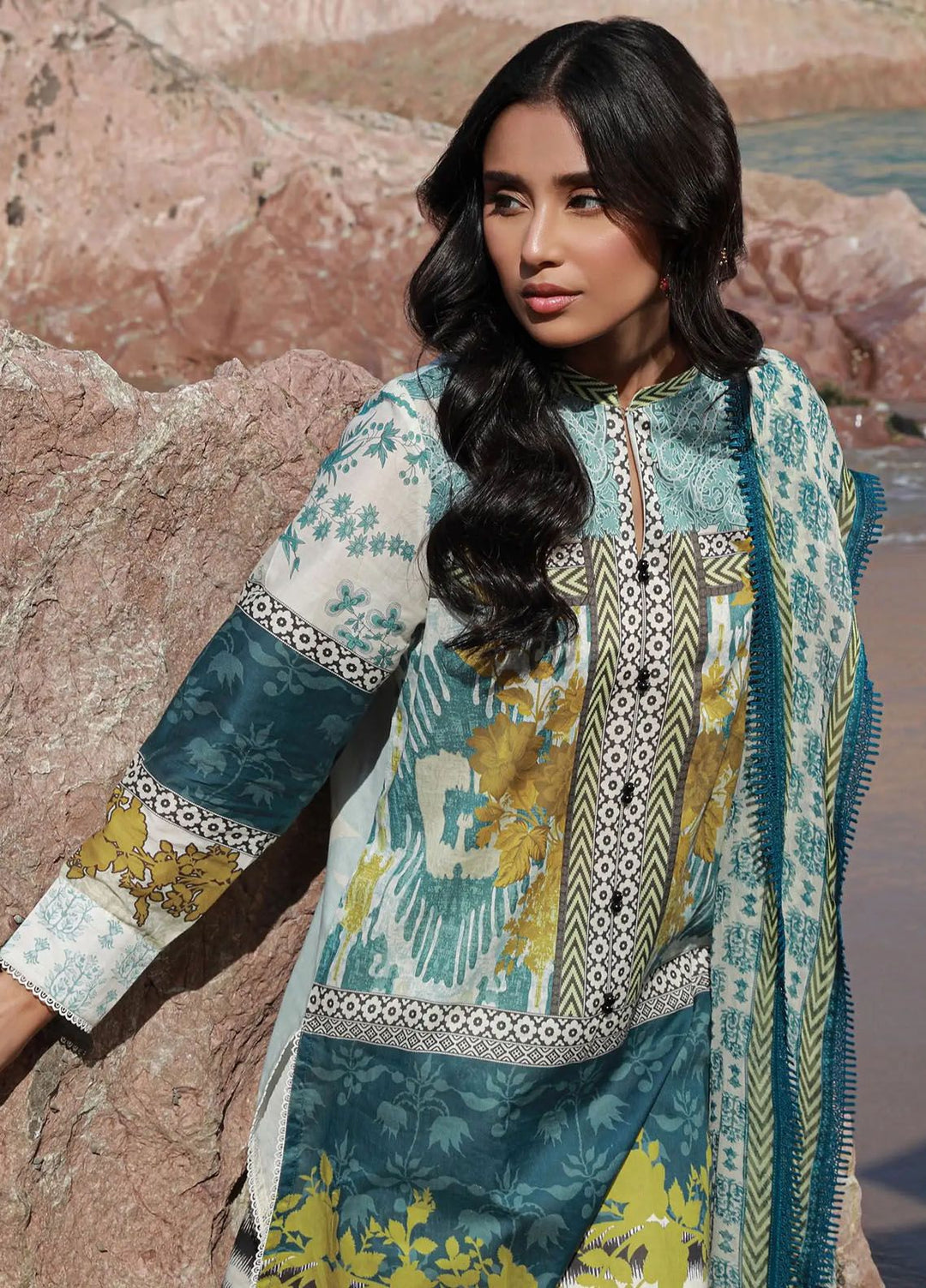 Mahay by Sana Safinaz Printed Lawn Suits Unstitched 2 Piece SS24MH 15A - Spring Summer Collection
