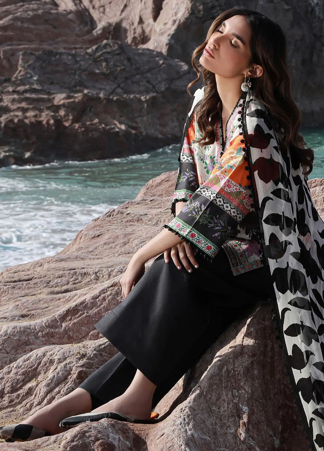 Mahay by Sana Safinaz Printed Lawn Suits Unstitched 2 Piece SS24MH 27B - Spring Summer Collection