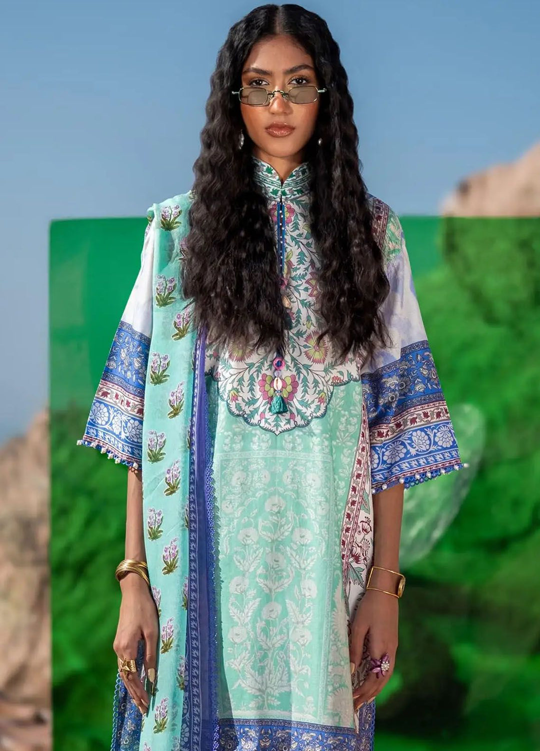 Mahay by Sana Safinaz Printed Lawn Suits Unstitched 2 Piece SS24MH 3B - Spring Summer Collection