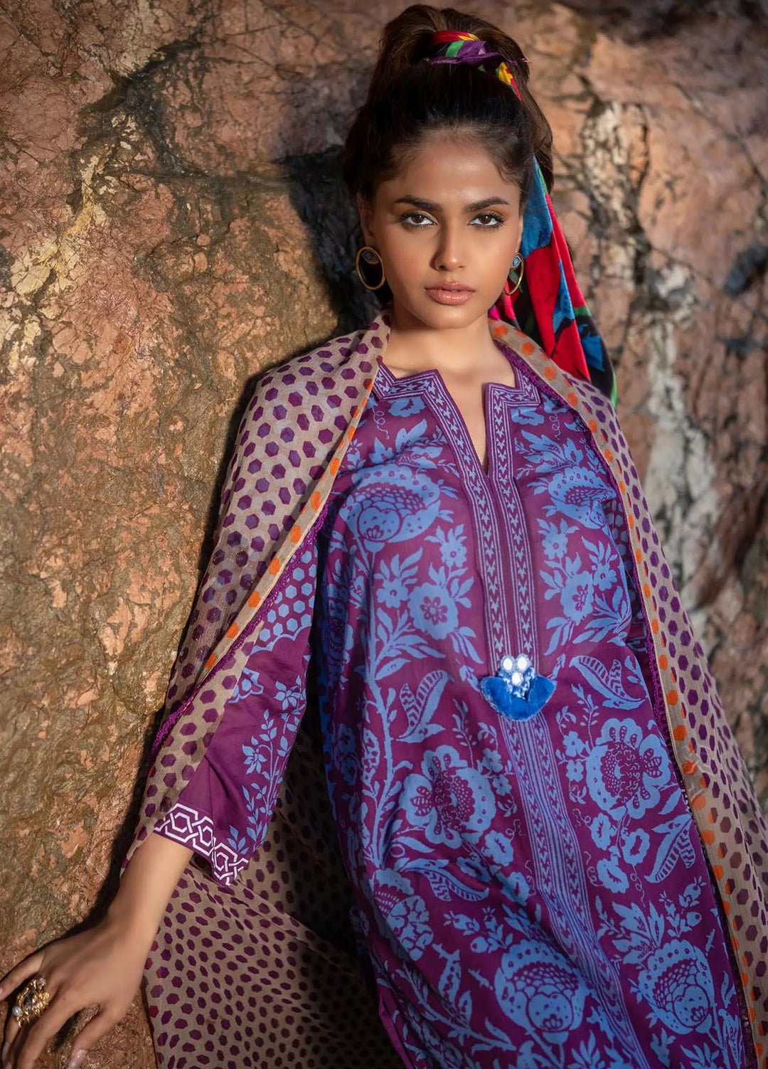 Mahay by Sana Safinaz Printed Lawn Suits Unstitched 3 Piece SS24MH 10B - Spring Summer Collection