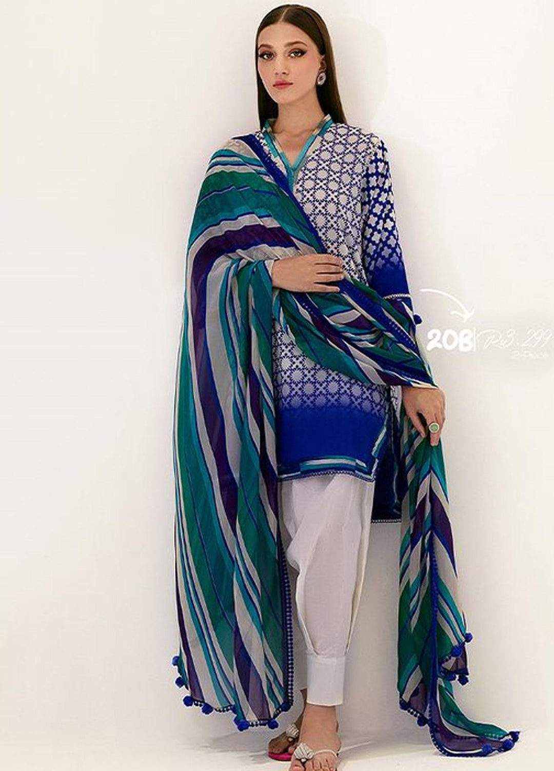 MAHAY by Sana Safinaz Embroidered Lawn Suits Unstitched 2 Piece SS23MH D-20B - Summer Collection