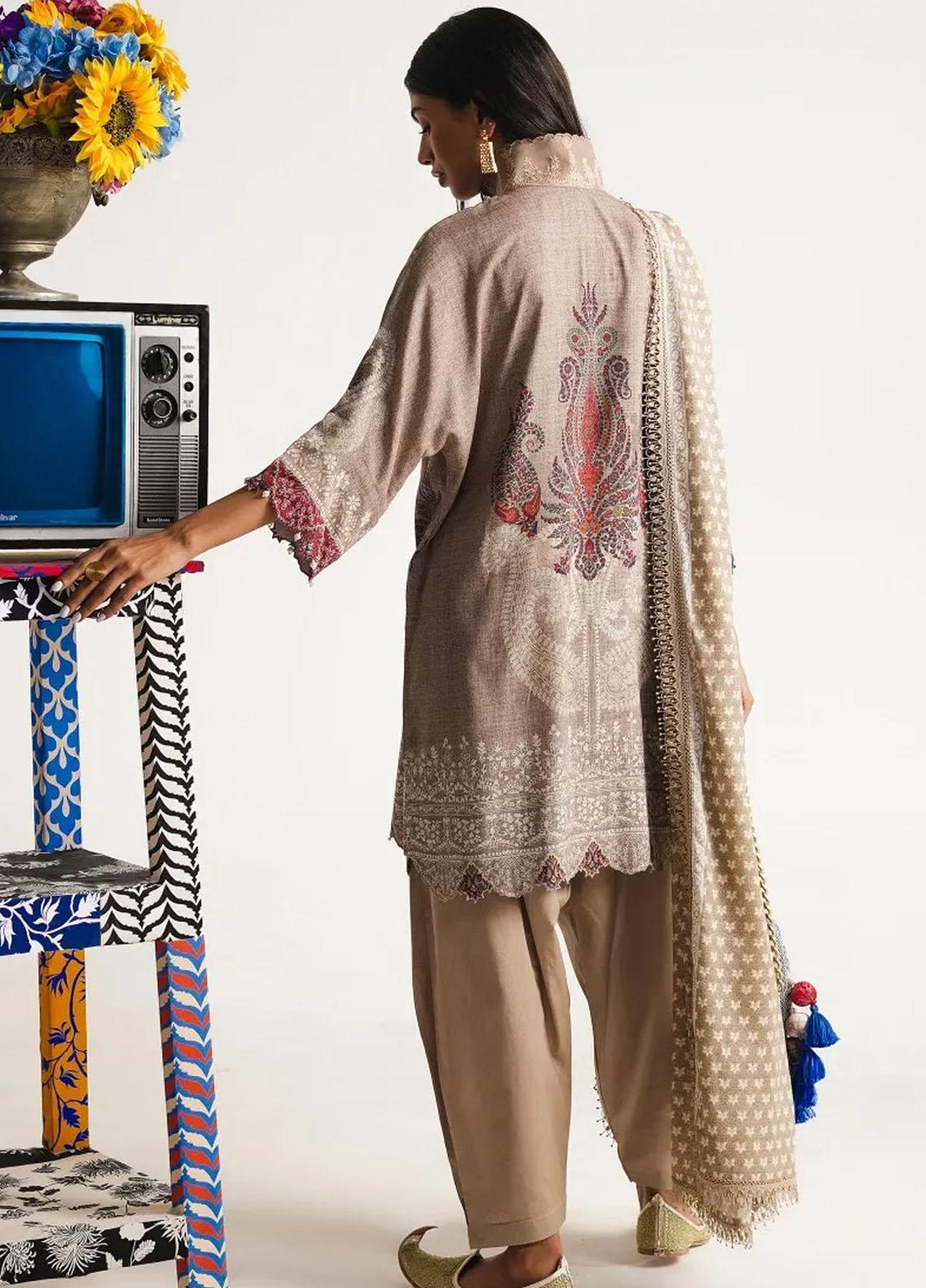 Mahay By Sana Safinaz Embroidered Linen Suits Unstitched 3 Piece SS23MHW 10A - Winter Collection