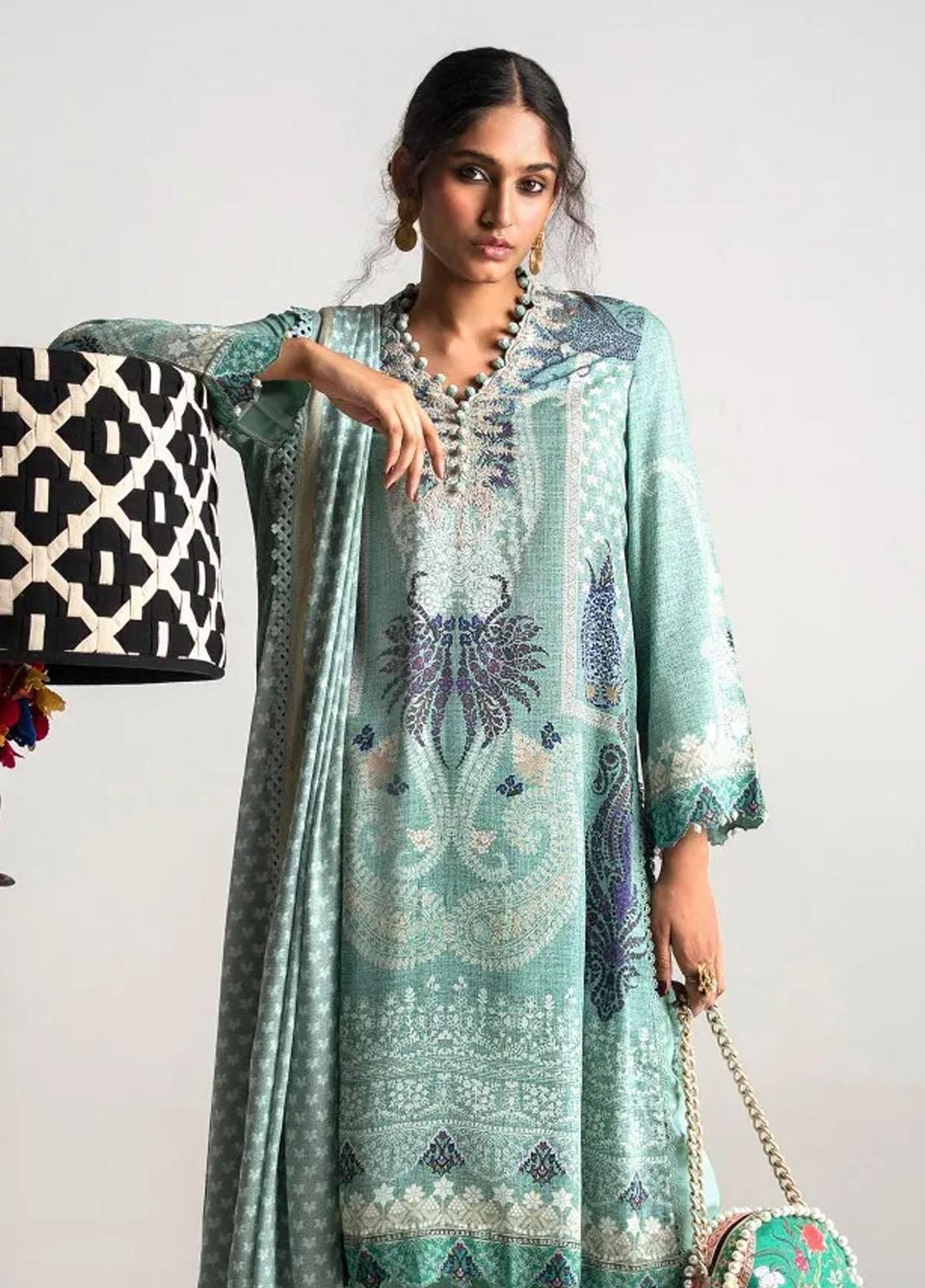 Mahay By Sana Safinaz Embroidered Linen Suits Unstitched 3 Piece SS23MHW 10B - Winter Collection