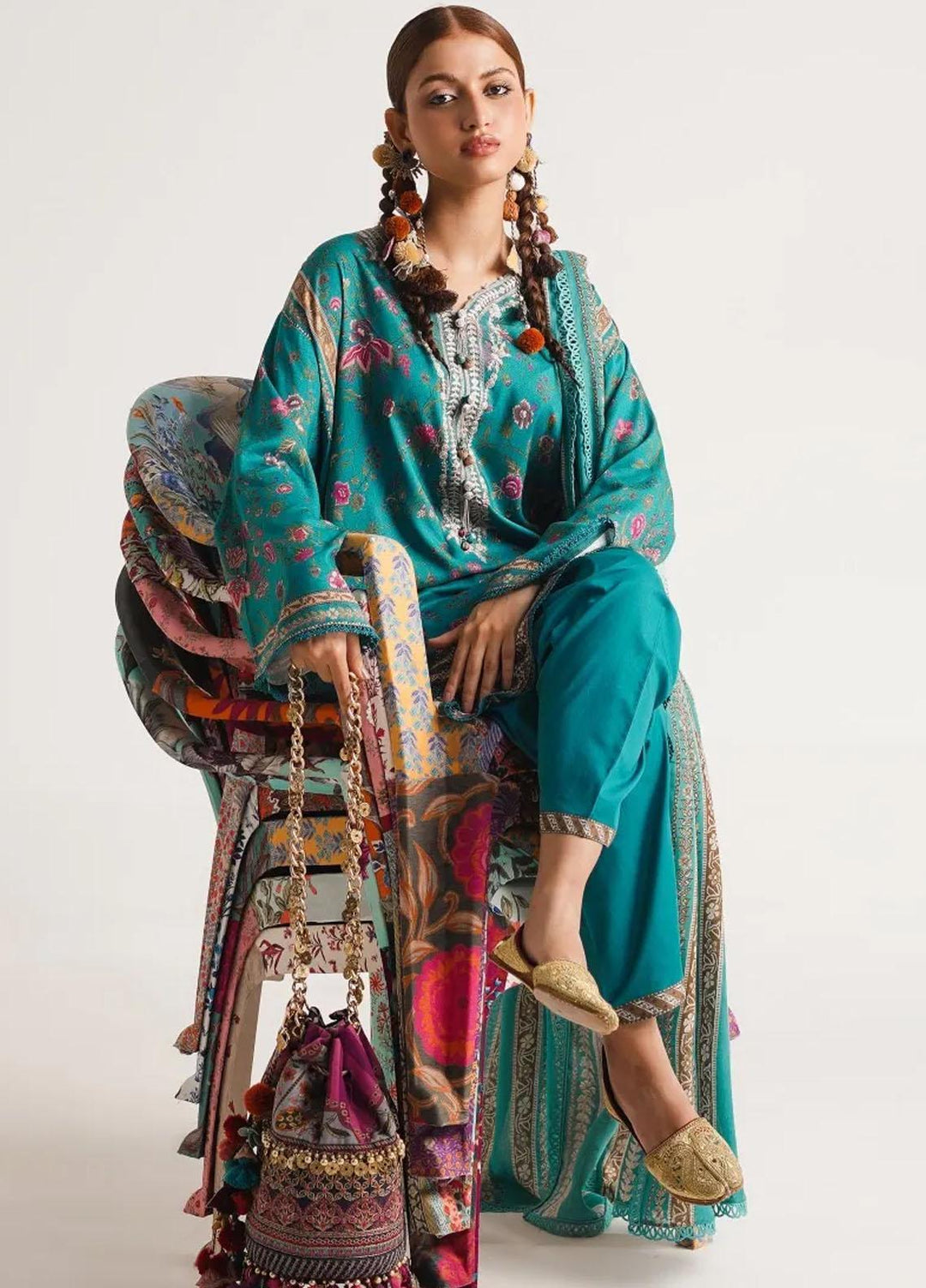 Mahay By Sana Safinaz Embroidered Linen Suits Unstitched 2 Piece SS23MHW 11B - Winter Collection
