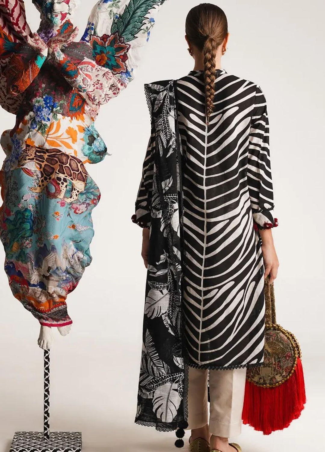 Mahay By Sana Safinaz Printed Slub Suits Unstitched 2 Piece SS23MHW 12A - Winter Collection