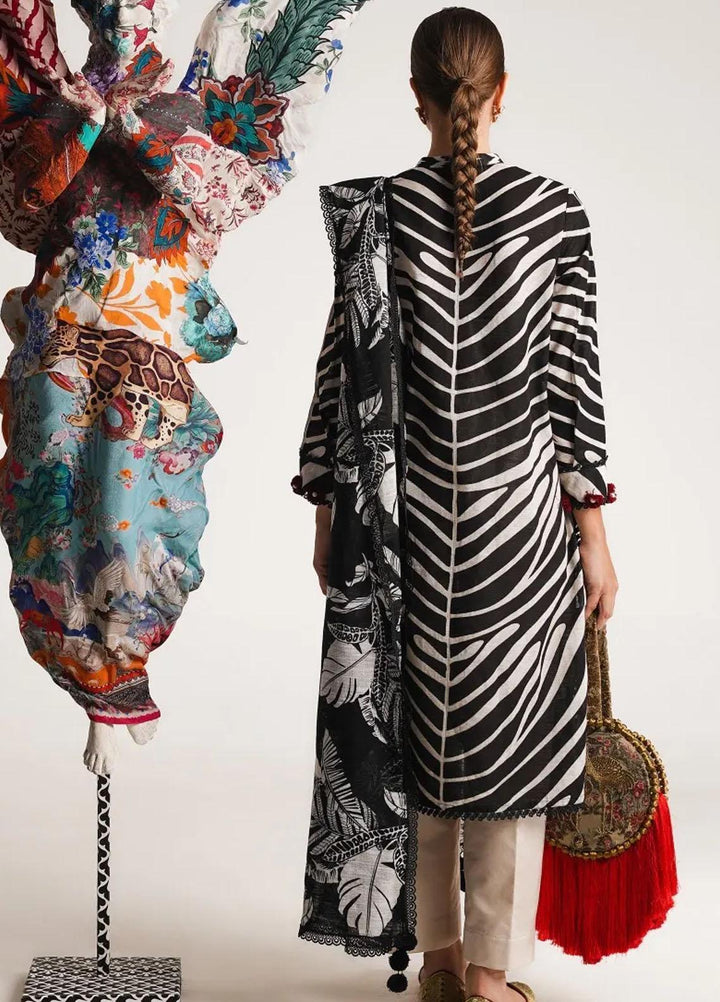 Mahay By Sana Safinaz Printed Slub Suits Unstitched 2 Piece SS23MHW 12A - Winter Collection