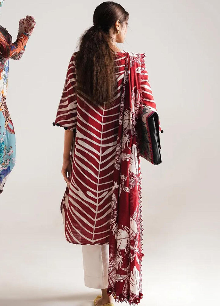 Mahay By Sana Safinaz Printed Slub Suits Unstitched 2 Piece SS23MHW 12B - Winter Collection