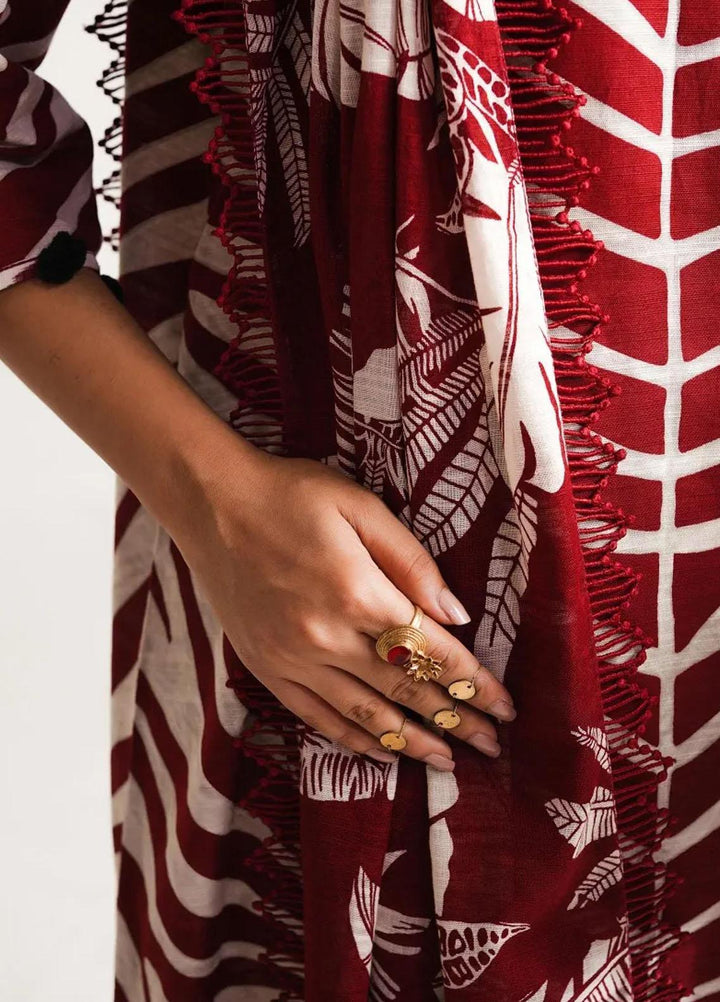 Mahay By Sana Safinaz Printed Slub Suits Unstitched 2 Piece SS23MHW 12B - Winter Collection