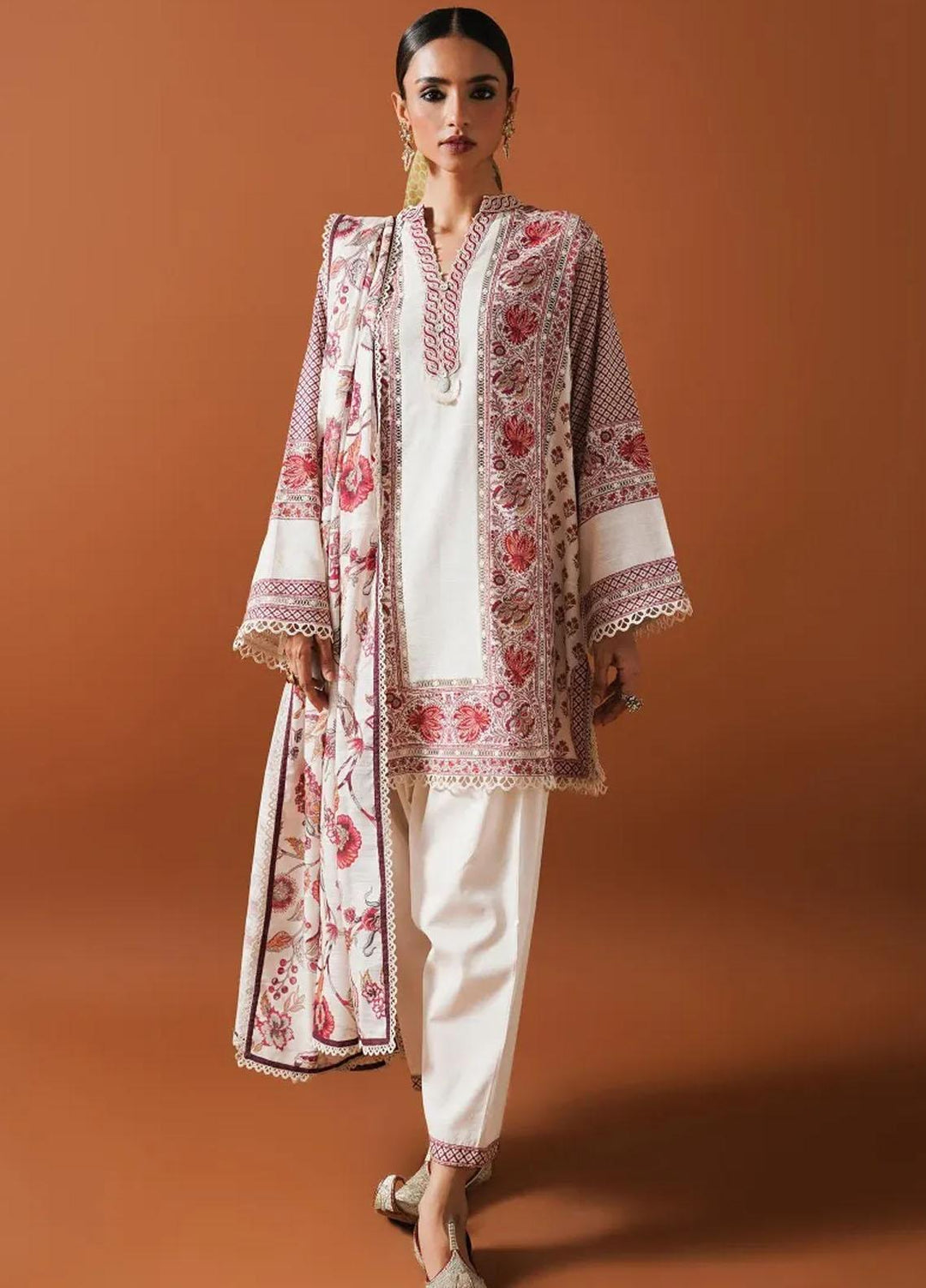 Mahay By Sana Safinaz Embroidered Slub Suits Unstitched 2 Piece SS23MHW 13A - Winter Collection