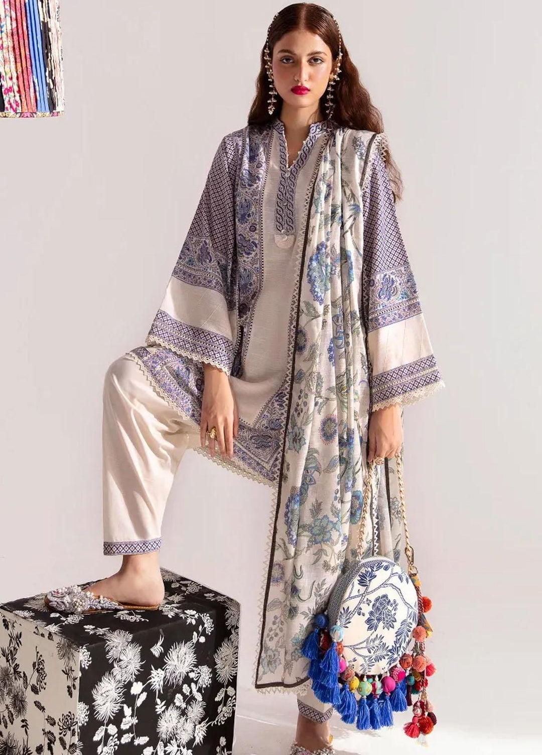 Mahay By Sana Safinaz Embroidered Slub Suits Unstitched 2 Piece SS23MHW 13B - Winter Collection