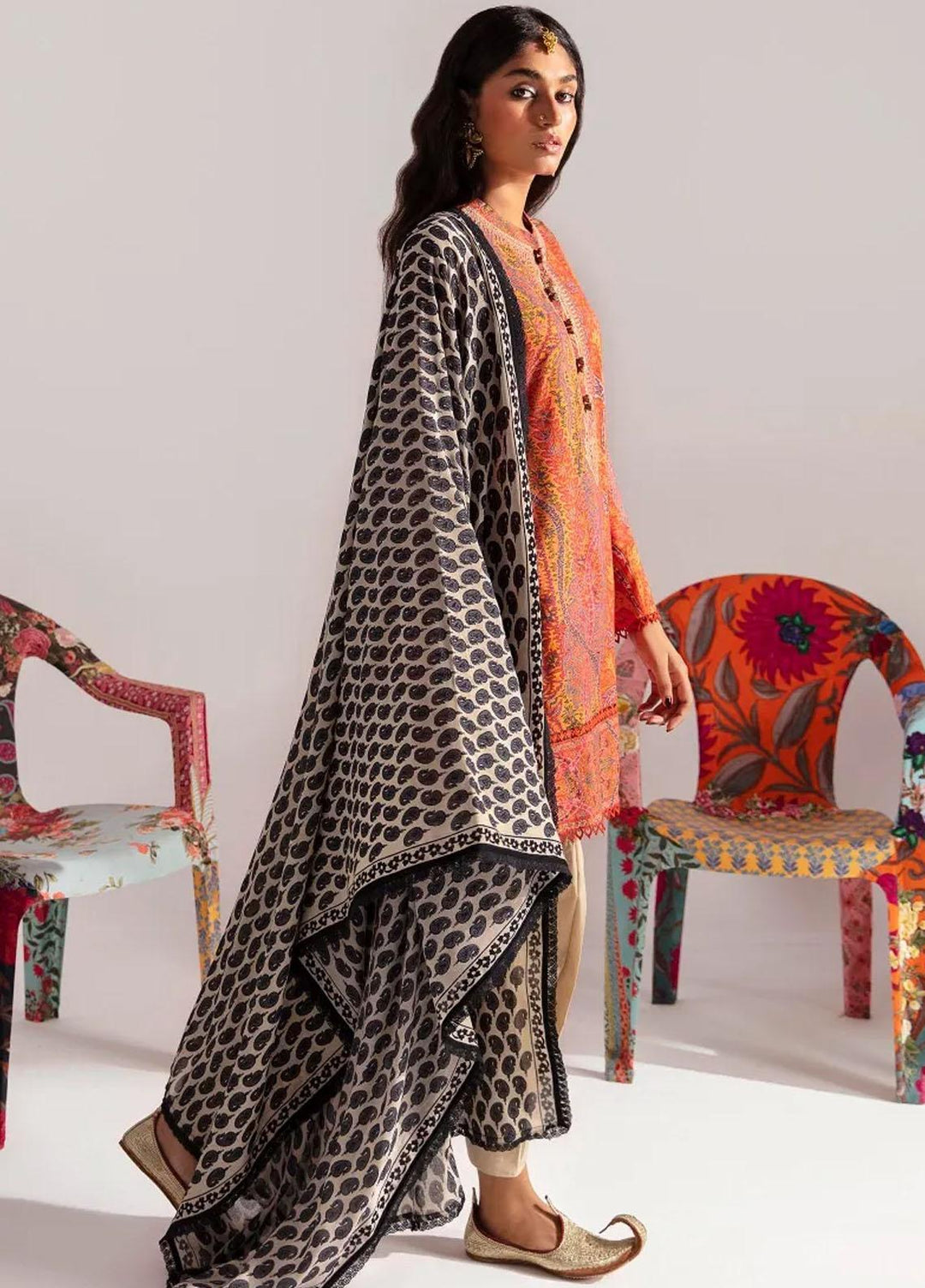 Mahay By Sana Safinaz Embroidered Linen Suits Unstitched 2 Piece SS23MHW 14A - Winter Collection