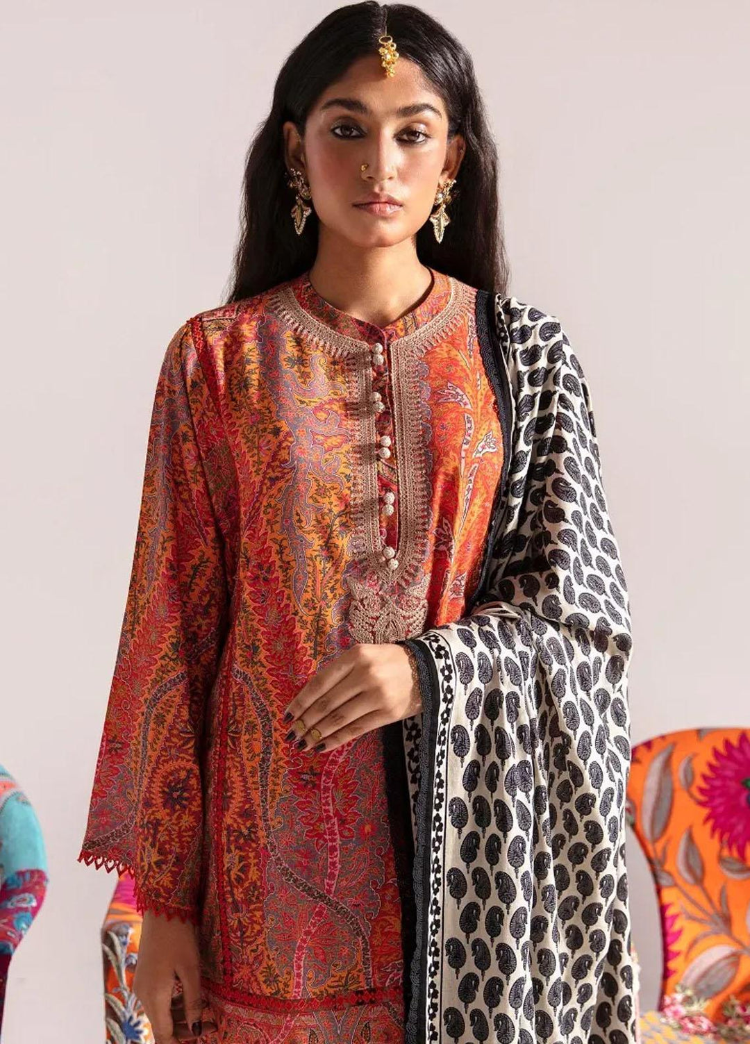 Mahay By Sana Safinaz Embroidered Linen Suits Unstitched 2 Piece SS23MHW 14A - Winter Collection