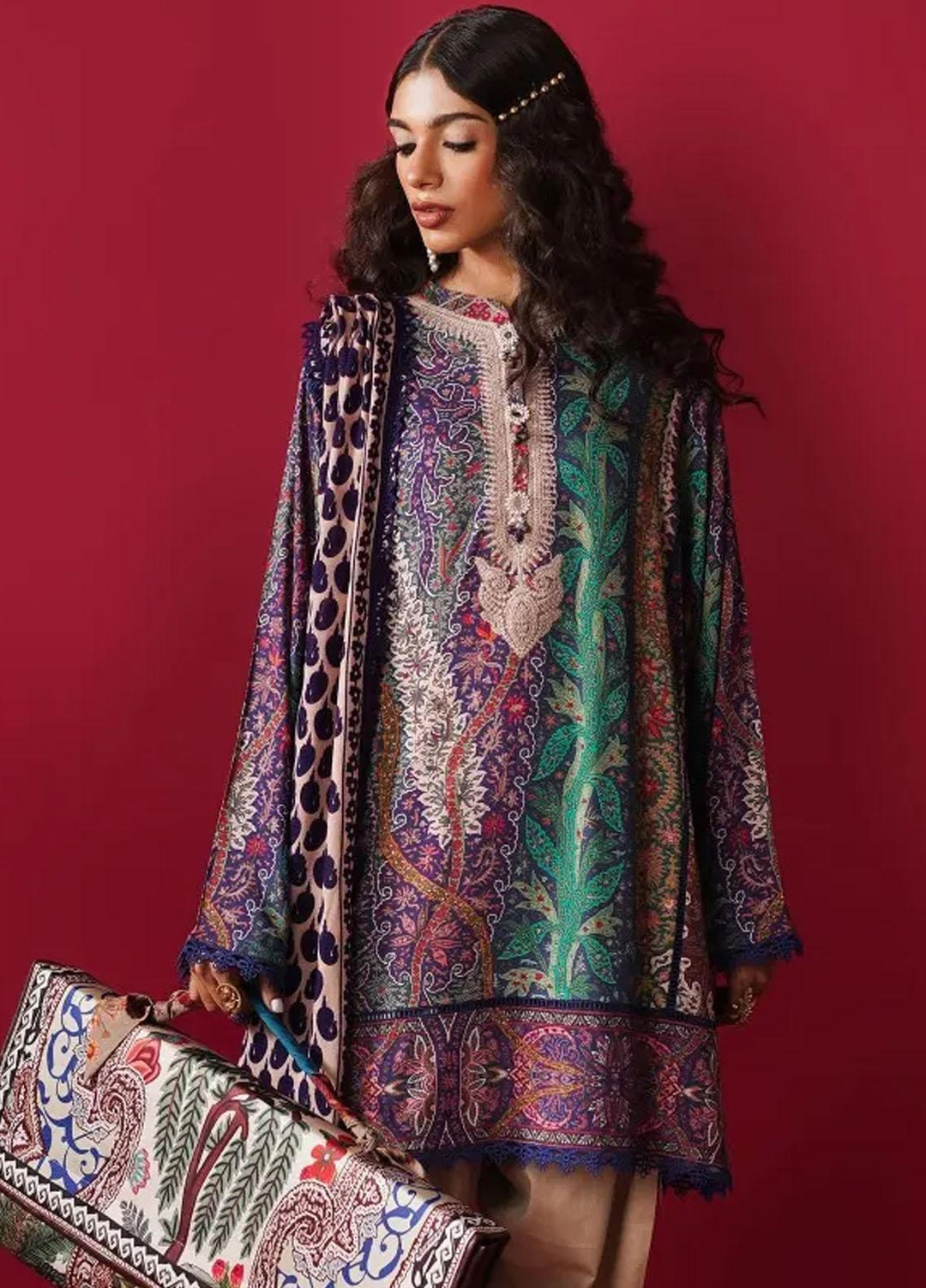 Mahay By Sana Safinaz Embroidered Linen Suits Unstitched 2 Piece SS23MHW 14B - Winter Collection