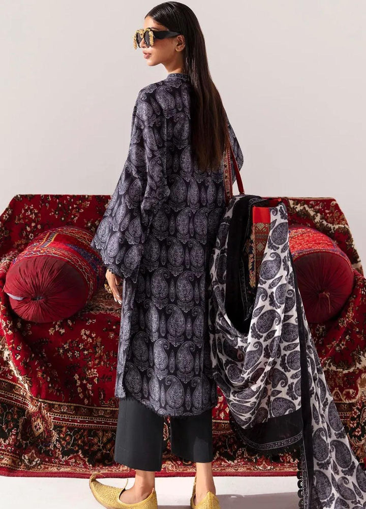 Mahay By Sana Safinaz Printed Slub Suits Unstitched 2 Piece SS23MHW 16A - Winter Collection