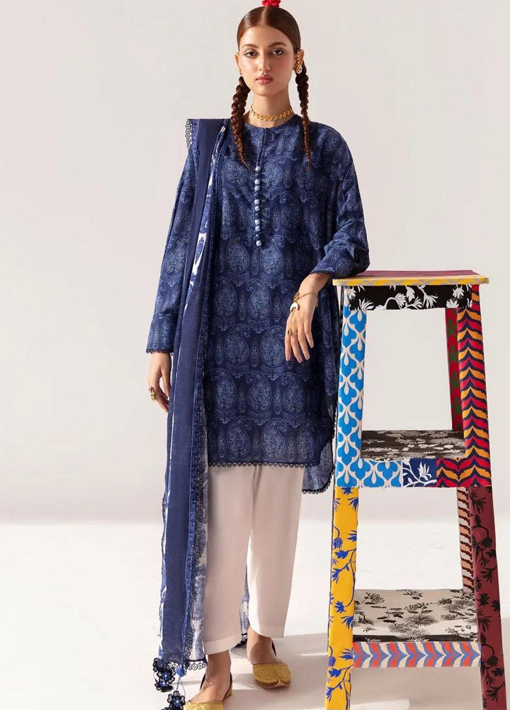 Mahay By Sana Safinaz Printed Slub Suits Unstitched 2 Piece SS23MHW 16B - Winter Collection