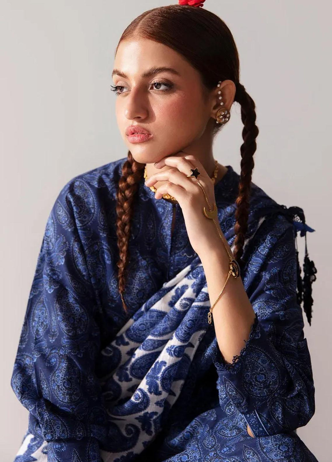 Mahay By Sana Safinaz Printed Slub Suits Unstitched 2 Piece SS23MHW 16B - Winter Collection