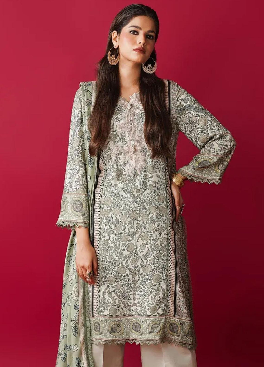 Mahay By Sana Safinaz Embroidered Linen Suits Unstitched 2 Piece SS23MHW 17A - Winter Collection