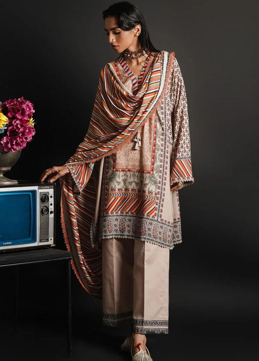 Mahay By Sana Safinaz Embroidered Linen Suits Unstitched 2 Piece SS23MHW 18B - Winter Collection