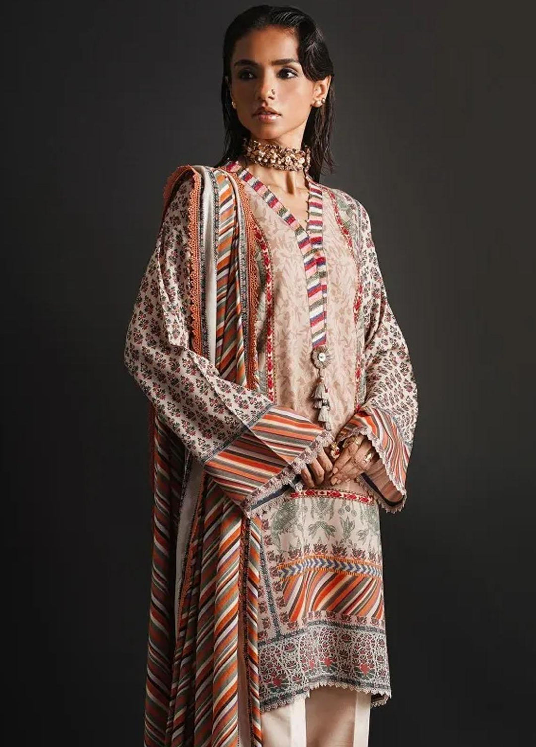 Mahay By Sana Safinaz Embroidered Linen Suits Unstitched 2 Piece SS23MHW 18B - Winter Collection