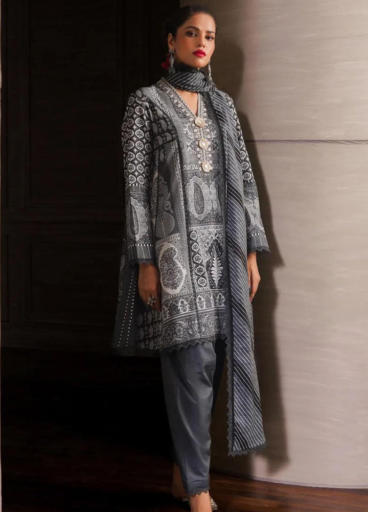 Mahay By Sana Safinaz Embroidered Slub Suits Unstitched 2 Piece SS23MHW 1A - Winter Collection