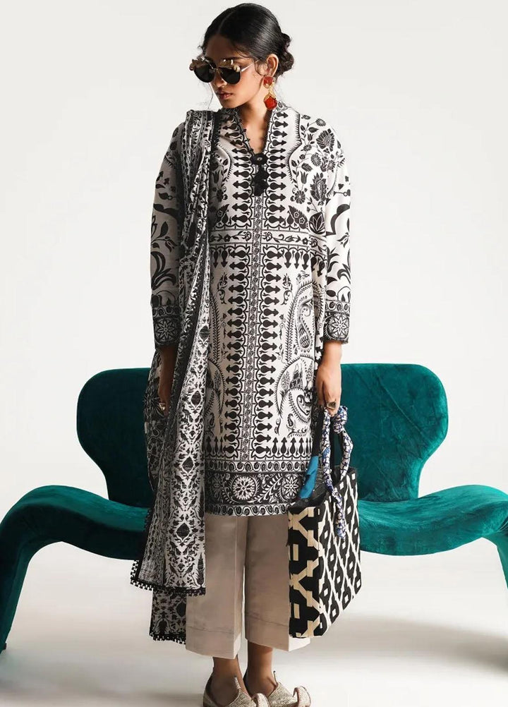 Mahay By Sana Safinaz Printed Slub Suits Unstitched 2 Piece SS23MHW 20A - Winter Collection