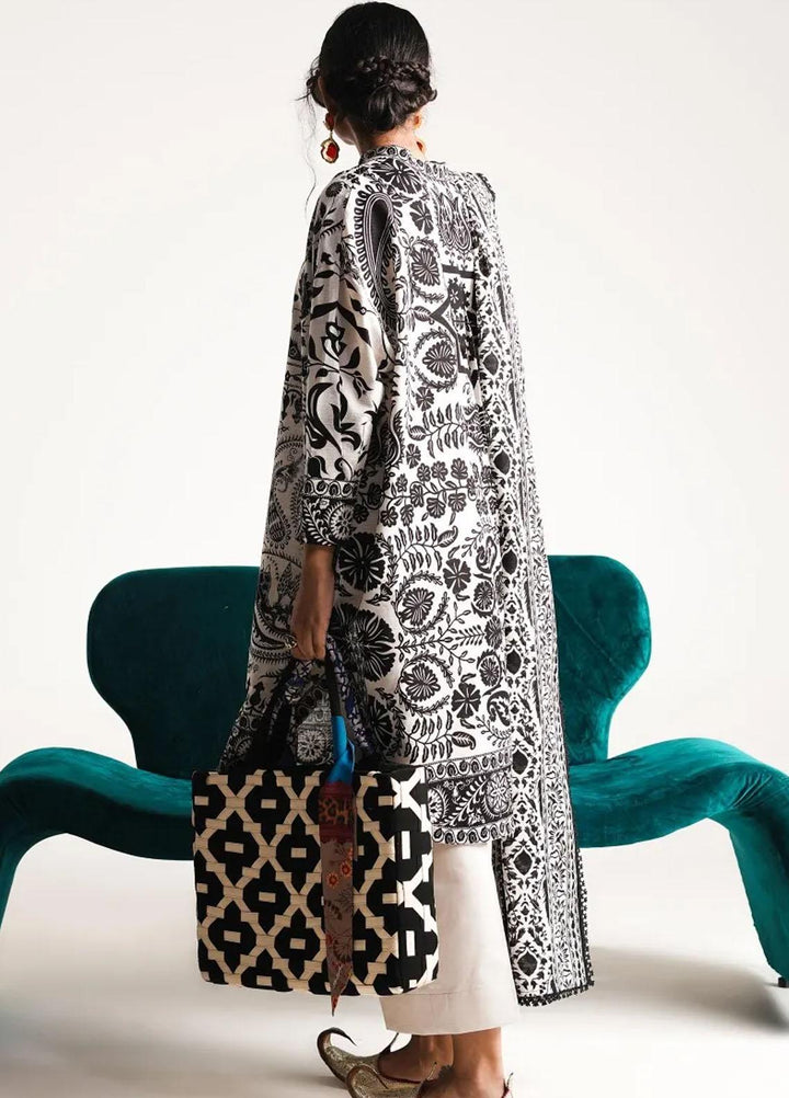 Mahay By Sana Safinaz Printed Slub Suits Unstitched 2 Piece SS23MHW 20A - Winter Collection