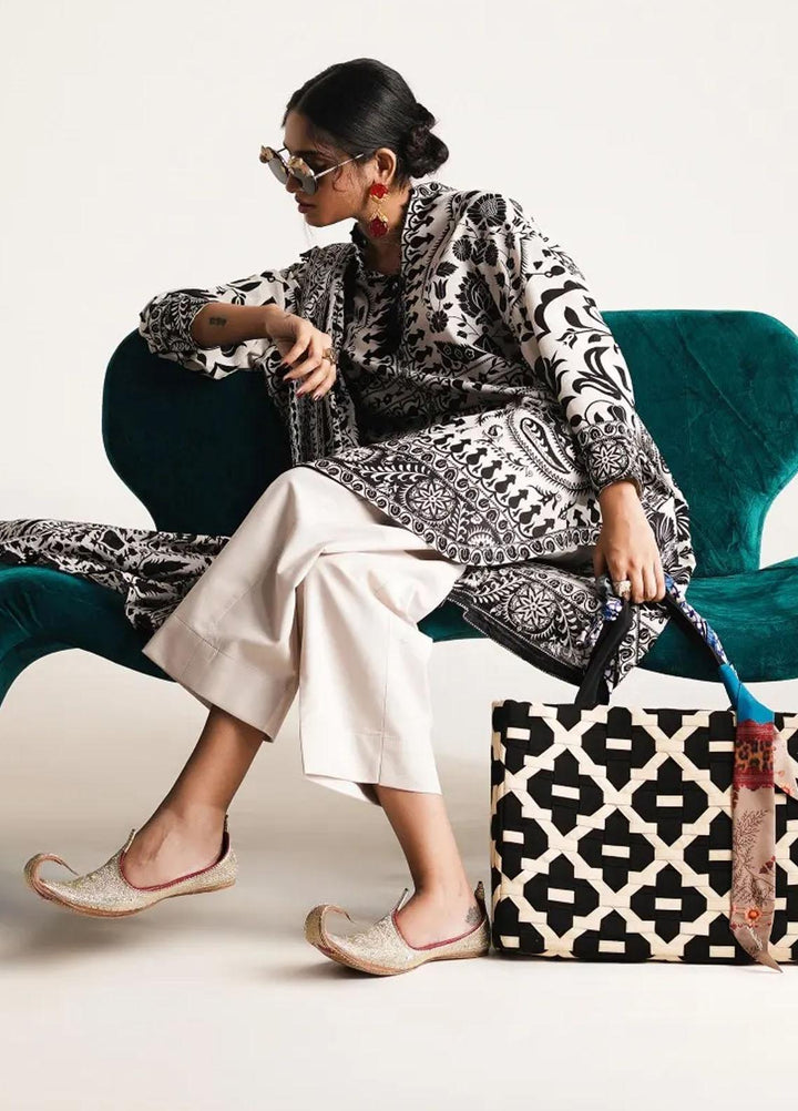 Mahay By Sana Safinaz Printed Slub Suits Unstitched 2 Piece SS23MHW 20A - Winter Collection