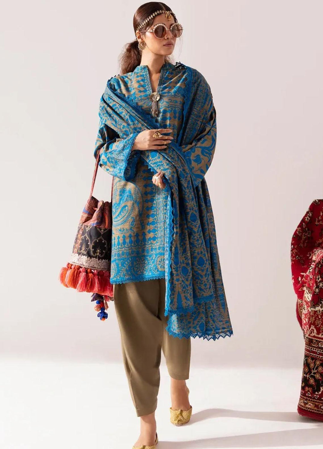 Mahay By Sana Safinaz Printed Slub Suits Unstitched 2 Piece SS23MHW 20B - Winter Collection