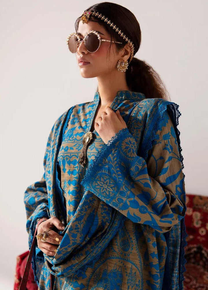Mahay By Sana Safinaz Printed Slub Suits Unstitched 2 Piece SS23MHW 20B - Winter Collection