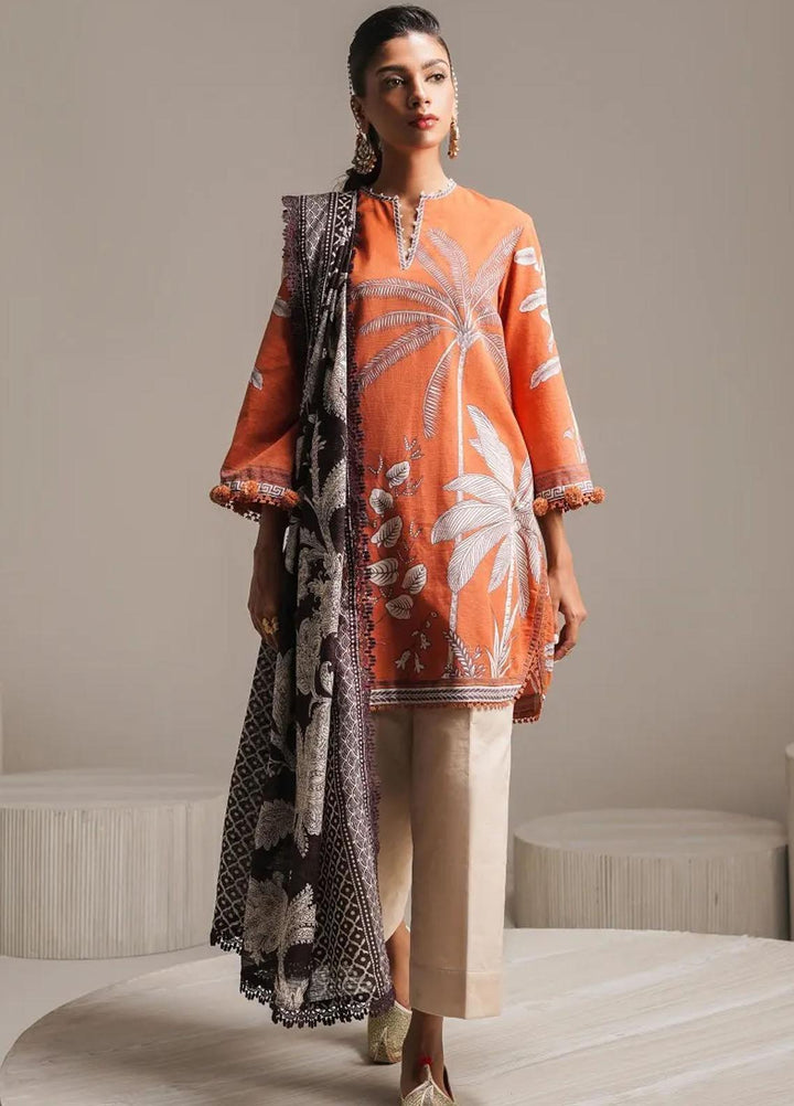Mahay By Sana Safinaz Printed Slub Suits Unstitched 2 Piece SS23MHW 22A - Winter Collection