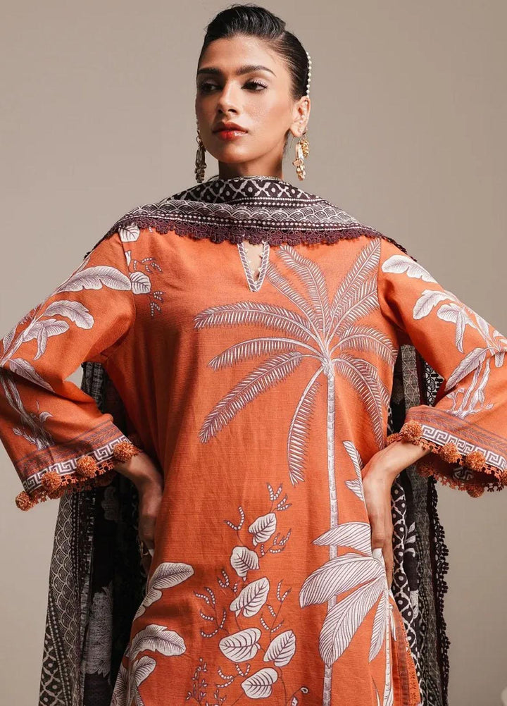 Mahay By Sana Safinaz Printed Slub Suits Unstitched 2 Piece SS23MHW 22A - Winter Collection