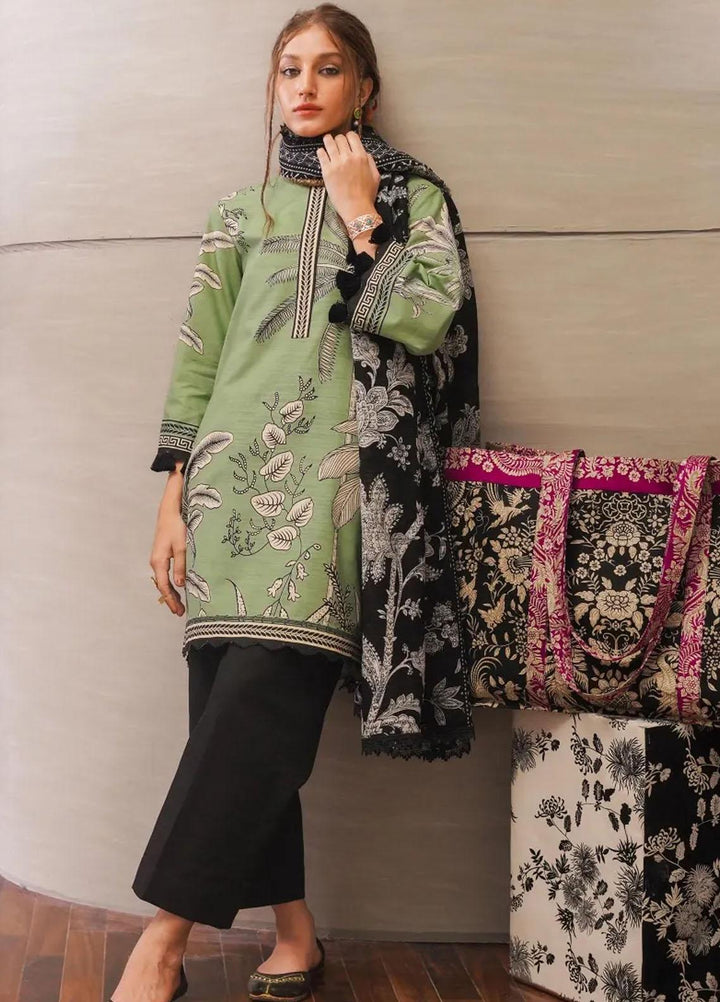 Mahay By Sana Safinaz Printed Slub Suits Unstitched 2 Piece SS23MHW 22B - Winter Collection