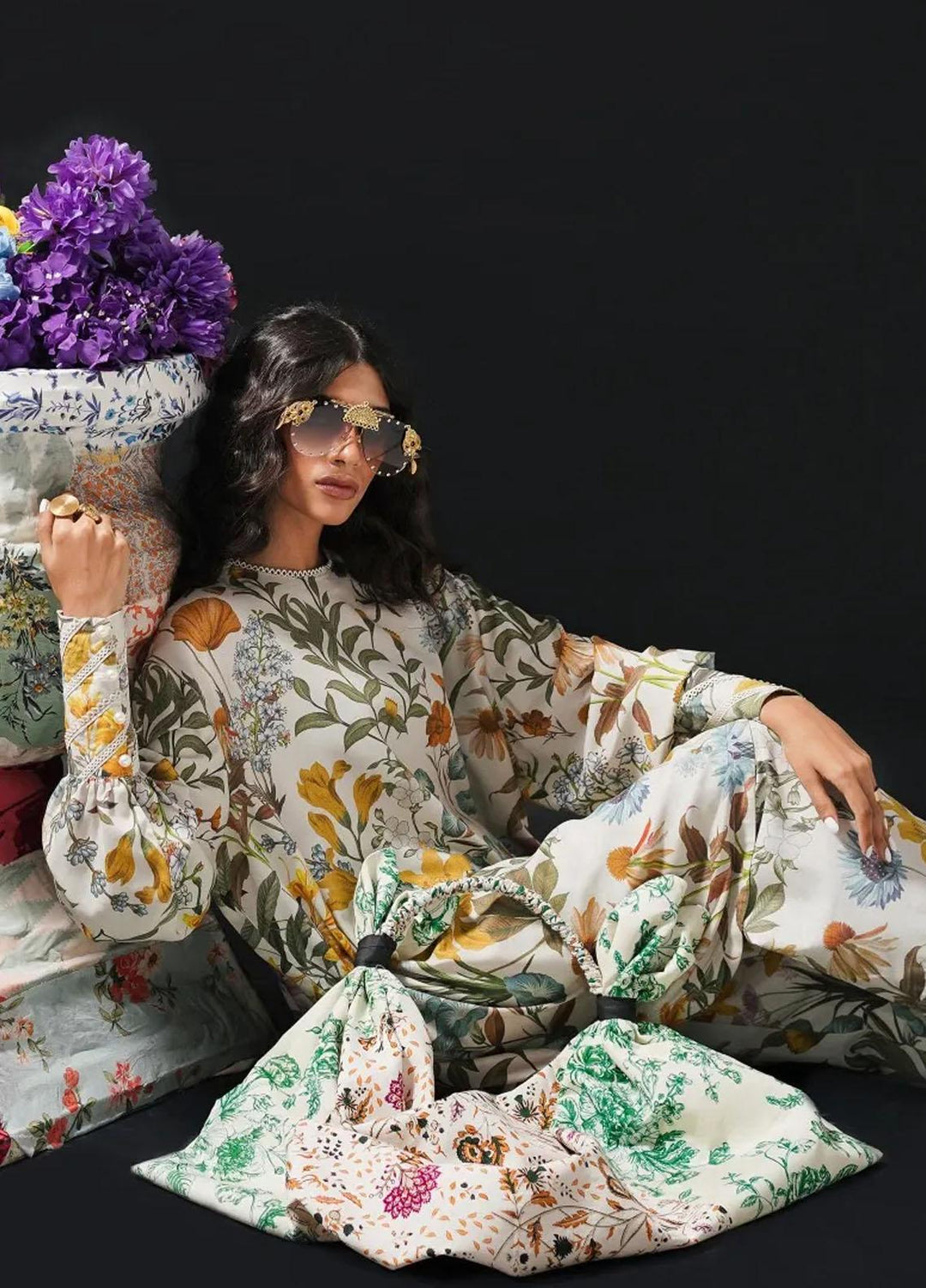 Mahay By Sana Safinaz Printed Linen Suits Unstitched 2 Piece SS23MHW 24A - Winter Collection