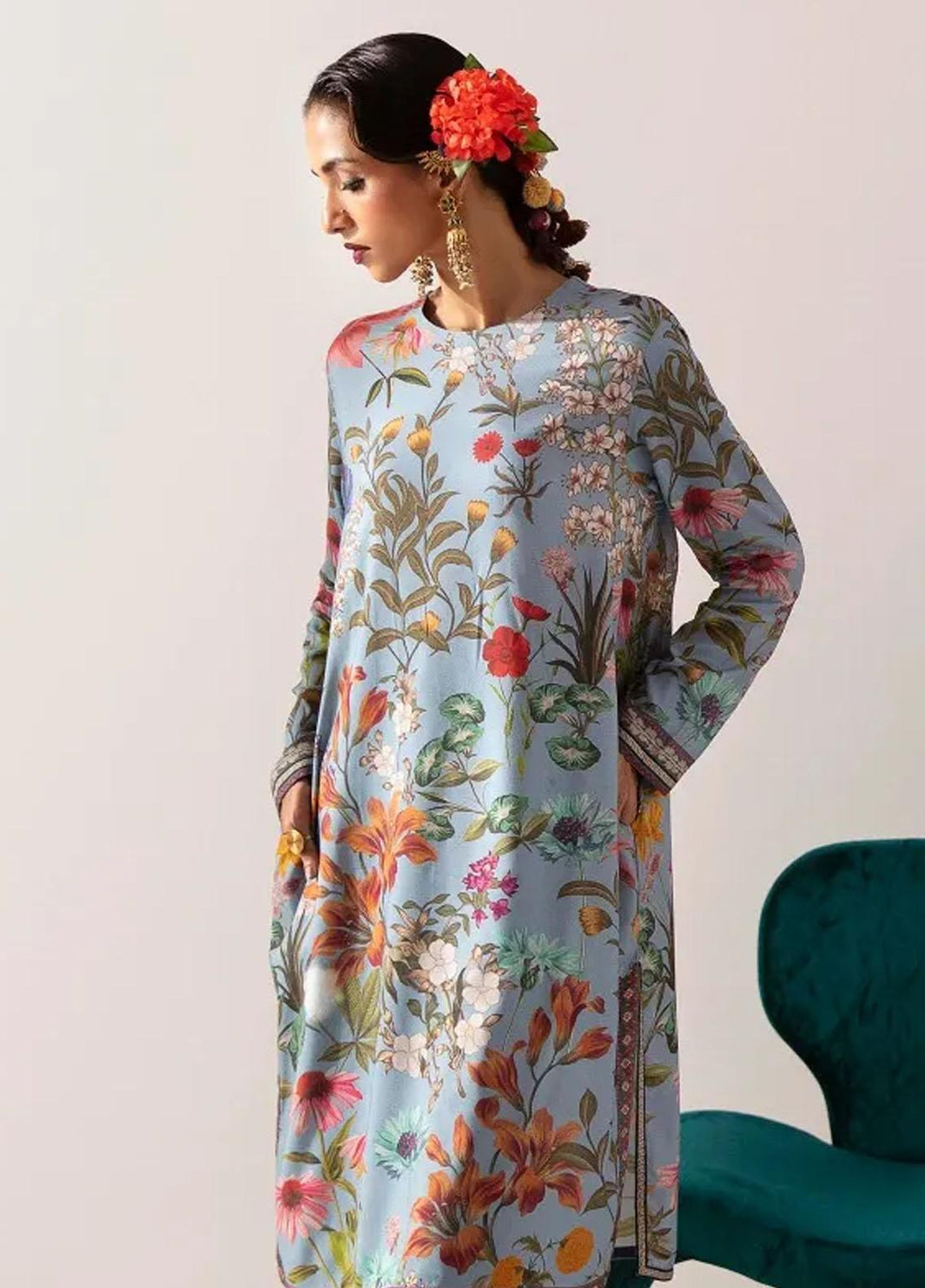 Mahay By Sana Safinaz Printed Linen Suits Unstitched 2 Piece SS23MHW 24B - Winter Collection