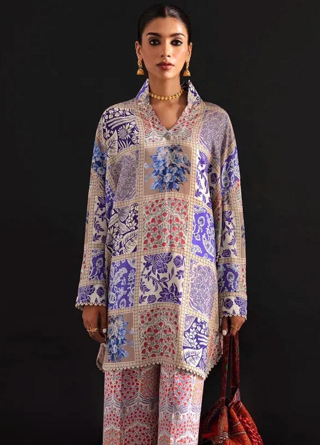 Mahay By Sana Safinaz Printed Linen Suits Unstitched 2 Piece SS23MHW 25B - Winter Collection