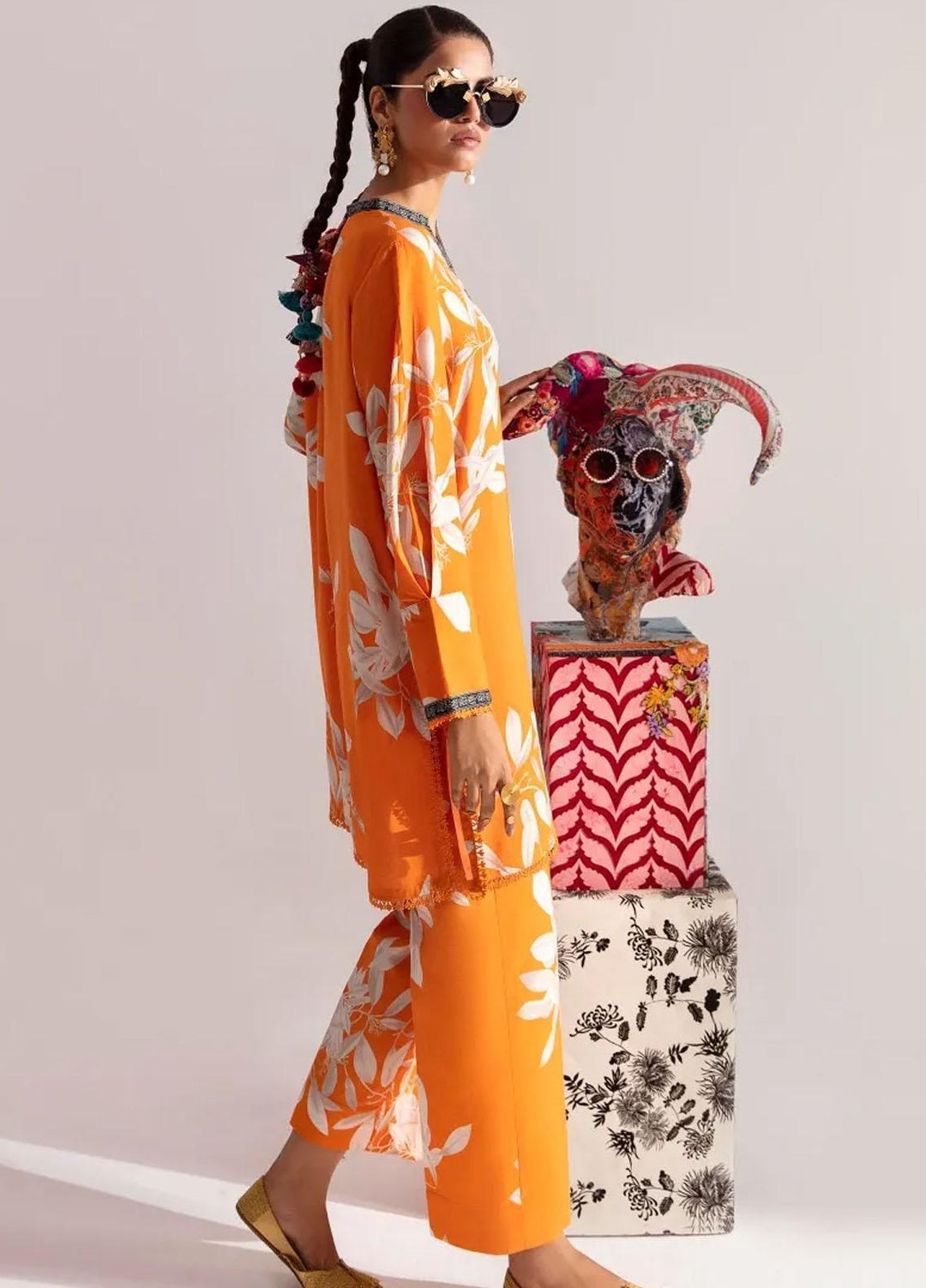 Mahay By Sana Safinaz Printed Linen Suits Unstitched 2 Piece SS23MHW 26B - Winter Collection
