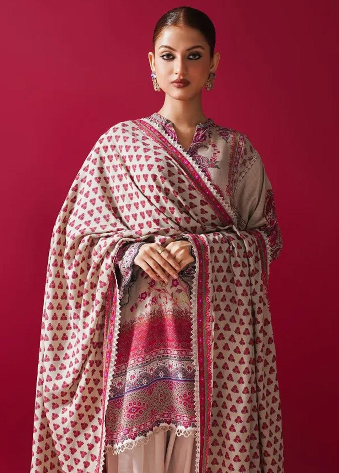 Mahay By Sana Safinaz Printed Linen Suits Unstitched 3 Piece SS23MHW 28A - Winter Collection