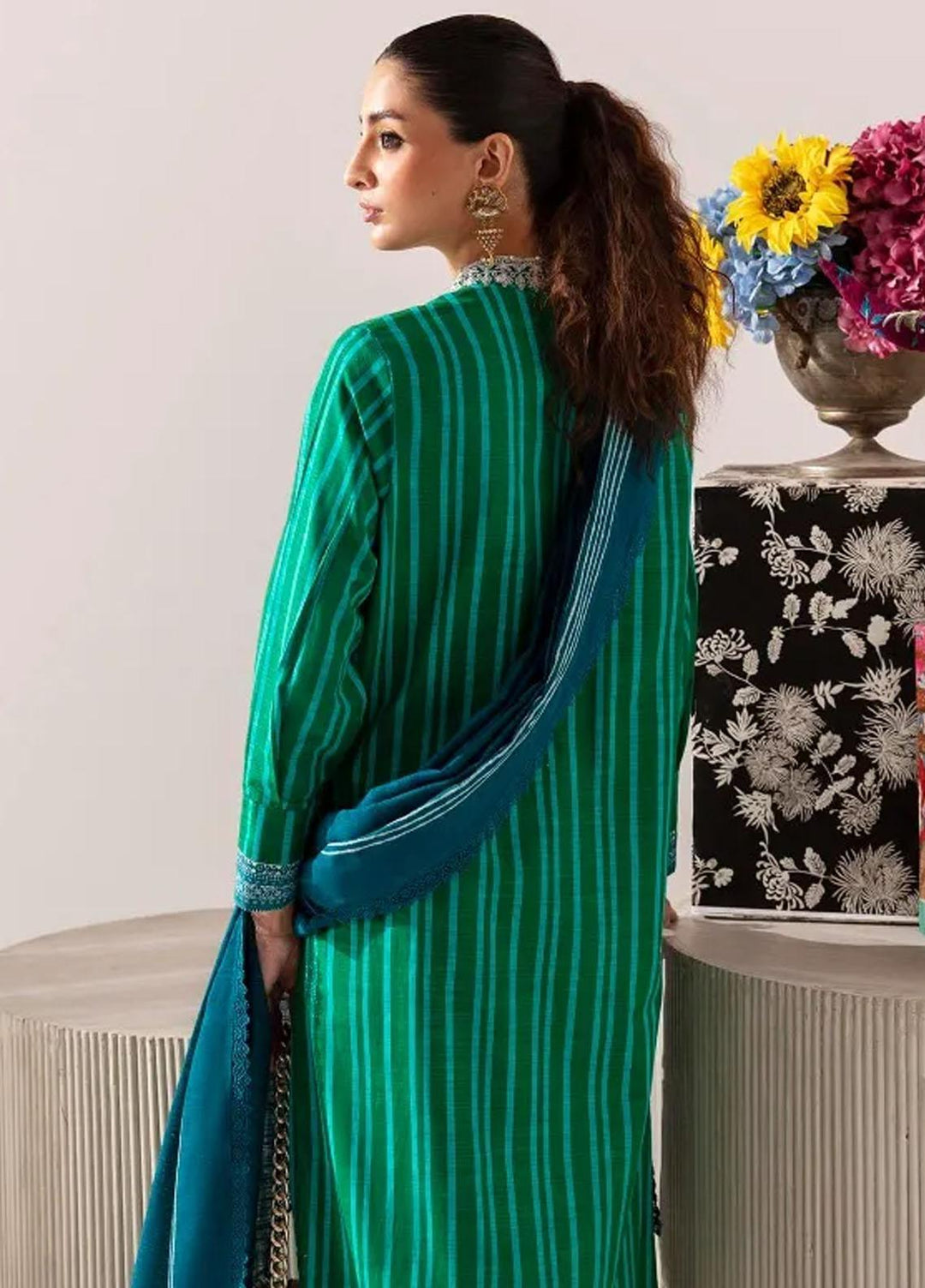 Mahay By Sana Safinaz Embroidered Slub Suits Unstitched 3 Piece SS23MHW 2B - Winter Collection