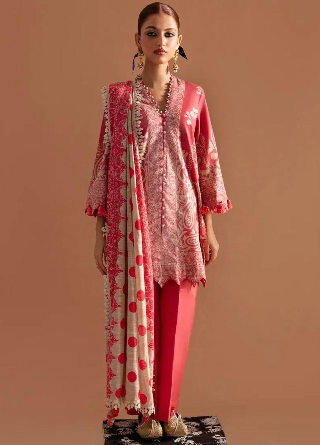 Mahay By Sana Safinaz Printed Slub Suits Unstitched 3 Piece SS23MHW 30A - Winter Collection