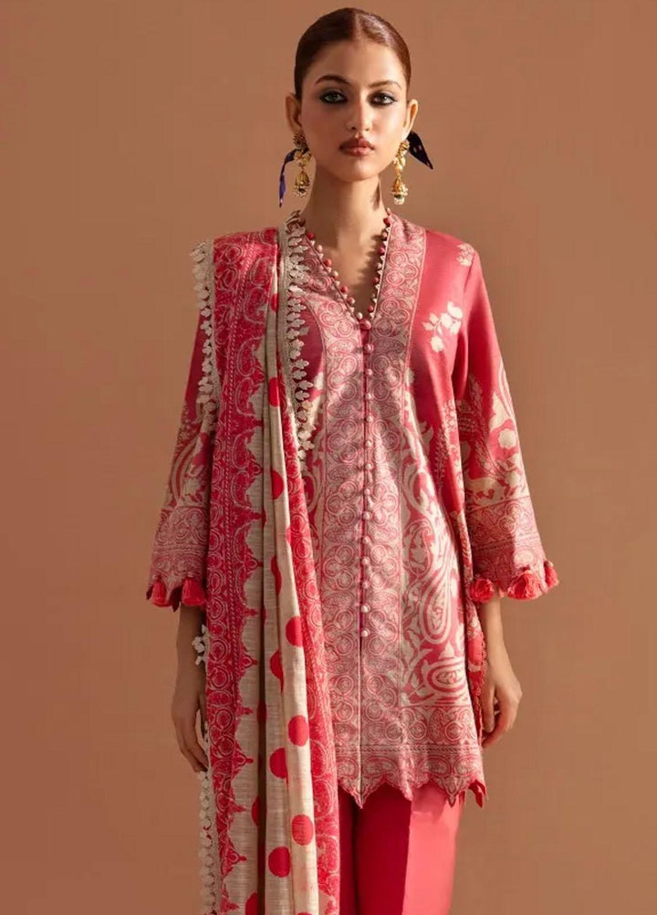 Mahay By Sana Safinaz Printed Slub Suits Unstitched 3 Piece SS23MHW 30A - Winter Collection