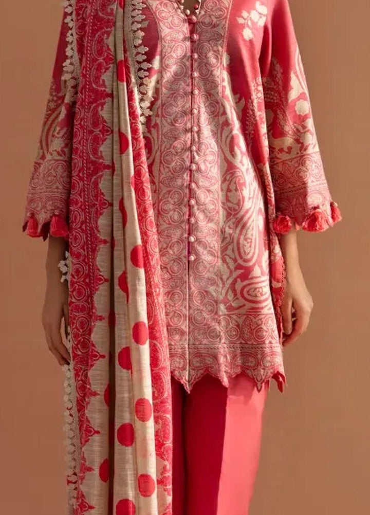Mahay By Sana Safinaz Printed Slub Suits Unstitched 3 Piece SS23MHW 30A - Winter Collection