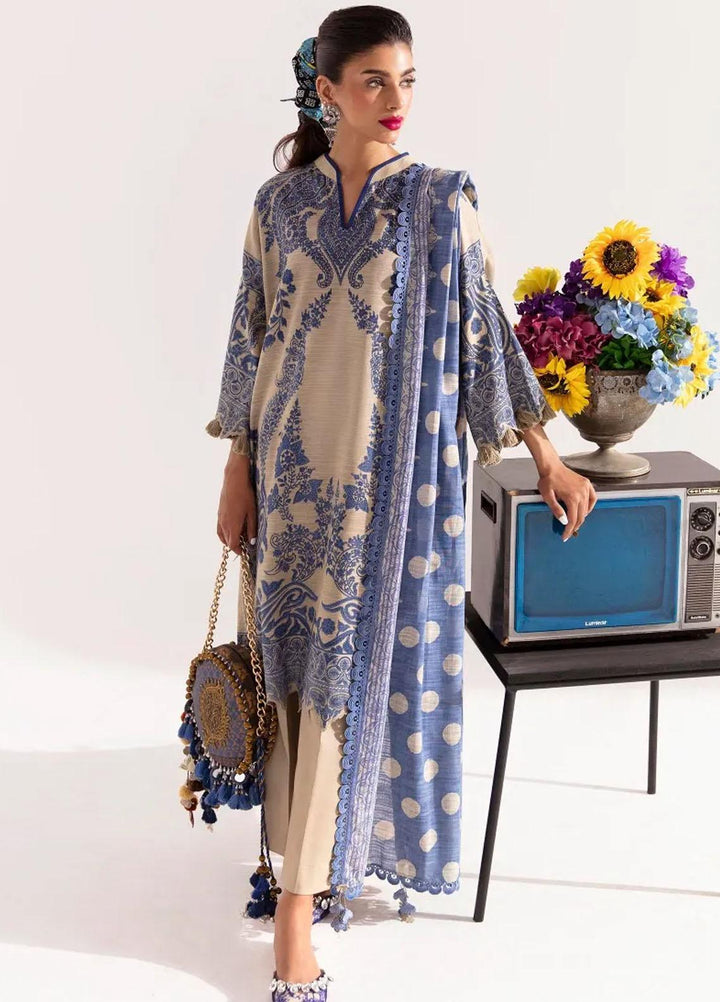 Mahay By Sana Safinaz Printed Slub Suits Unstitched 3 Piece SS23MHW 30B - Winter Collection