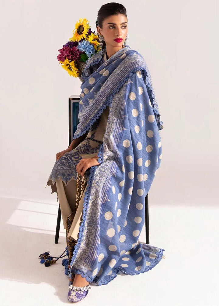 Mahay By Sana Safinaz Printed Slub Suits Unstitched 3 Piece SS23MHW 30B - Winter Collection