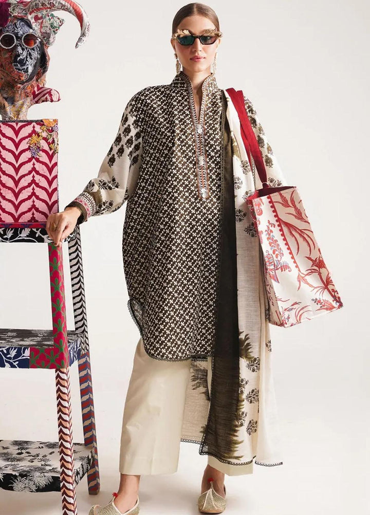 Mahay By Sana Safinaz Embroidered Slub Suits Unstitched 2 Piece SS23MHW 4A - Winter Collection